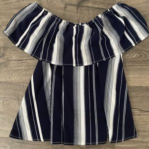 Striped Off-the-Shoulder Blouse